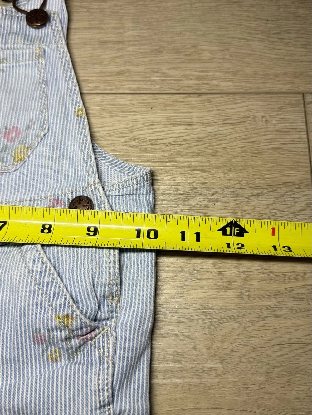 Y2K 2000s Toddlers Oshkosh B’Gosh Floral All Over Print Striped Overalls Romper